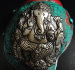 画像2: ◆チベット密教法具 法螺貝（シャンカ）ガネーシャ-D