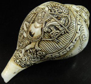 画像3: ◆チベット密教法具　法螺貝（シャンカ）クルックラー(赤ターラー)
