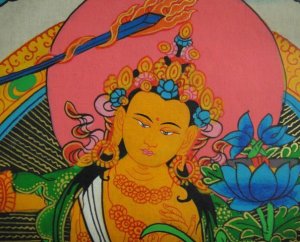 画像3: ◆文殊菩薩（マンジュシュリー）タンカ／仏画／曼荼羅／チベット-2