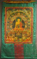 ◆仏陀/釈迦牟尼仏　タンカ／仏画／チベット-アンティーク風