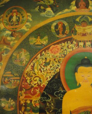 画像4: ◆仏陀/釈迦牟尼仏　タンカ／仏画／チベット-アンティーク風