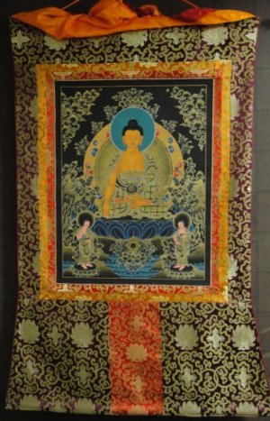 画像1: ◆仏陀/釈迦牟尼仏　タンカ／仏画／チベット-1