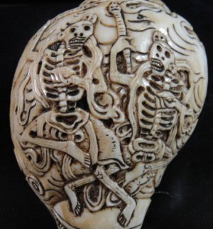 画像2: チベット密教法具　法螺貝（シャンカ）チティパティ-1