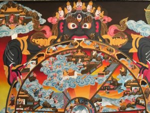 画像2: ◆六道輪廻図（Wheel of Life）/タンカ／仏画／曼荼羅／チベット-AA