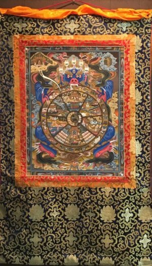 画像4: ◆六道輪廻図（Wheel of Life）/タンカ／仏画／曼荼羅／チベット-A