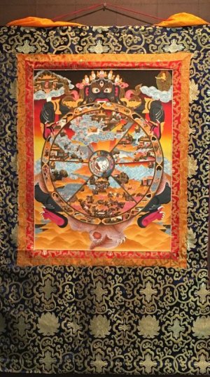 画像4: ◆六道輪廻図（Wheel of Life）/タンカ／仏画／曼荼羅／チベット-AA