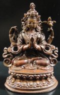 ◆六字咒観音菩薩 像◆仏教　チベット アンティーク風-SA