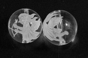 画像2: 天然石彫り水晶☆弓持ち天使-エンジェル＆アクアマリン&ローズクォーツカットのストラップ