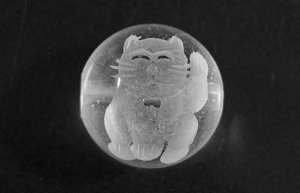 画像2: 天然石彫り水晶☆招き猫＆タイガーアイ&パイライトのストラップ