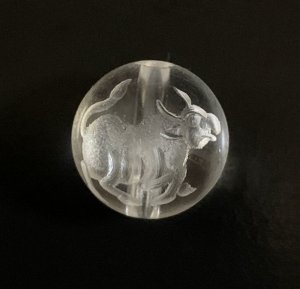画像2: 天然石彫り水晶丑(うし)12mm玉  5粒セット