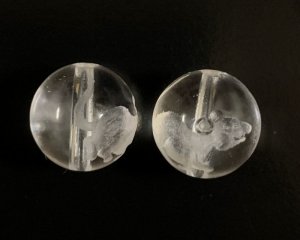画像2: 天然石彫り水晶子(ねずみ)12mm玉  5粒セット