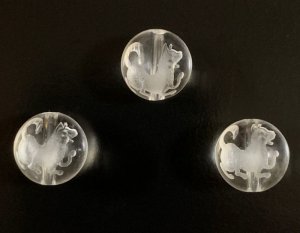 画像3: 天然石彫り水晶 いぬ（戌） 12mm玉  5粒セット