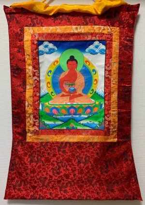 画像1: ◆無量光如来（あみだにょらい/アミターバ）タンカ／仏画／曼荼羅／チベット2