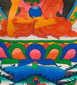 画像4: ◆阿閦如来（あしゅくにょらい/アクショービャ）タンカ／仏画／曼荼羅／チベット-1