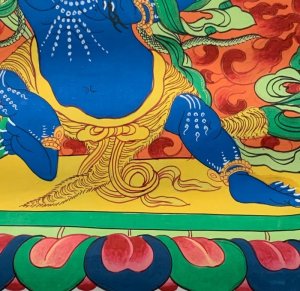 画像4: ◆ヴァジュラ・パーニ（金剛手）タンカ／仏画／曼荼羅／チベット-1