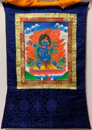 画像1: ◆ヴァジュラ・パーニ（金剛手）タンカ／仏画／曼荼羅／チベット
