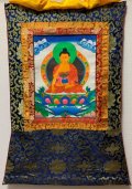 ◆阿閦如来（あしゅくにょらい/アクショービャ）タンカ／仏画／曼荼羅／チベット-1