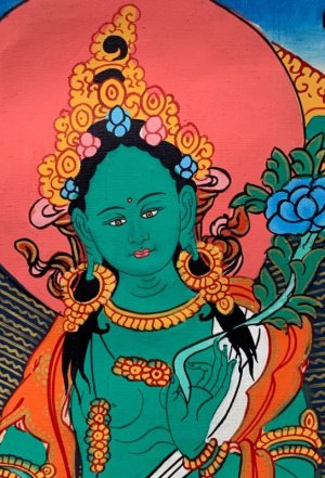 画像3: ◆グリーンタ−ラ（緑多羅菩薩）タンカ／仏画／曼荼羅／チベット