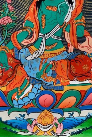 画像4: ◆グリーンタ−ラ（緑多羅菩薩）タンカ／仏画／曼荼羅／チベット