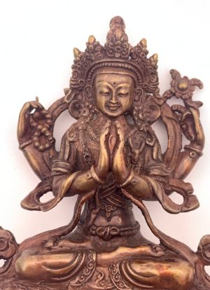 画像4: ◆六字咒観音菩薩像◆仏教　チベット◆アンティーク風-AZ