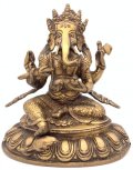 ガネーシャ像（歓喜天）富と智恵の神◆インド-アンティーク風-11AA-