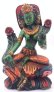 画像1: 木製手彫りグリーンターラー（緑多羅菩薩）像◆チベット仏教-2A (1)