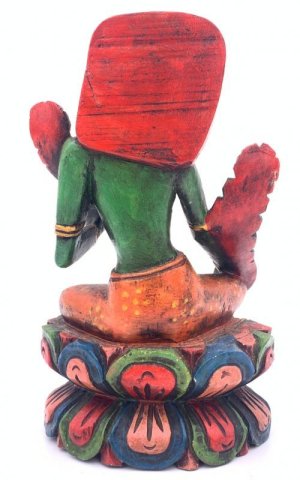 画像3: 木製手彫りグリーンターラー（緑多羅菩薩）像◆チベット仏教-2A