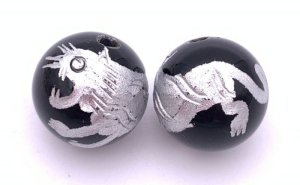 画像2: 天然石オニキス銀彫り白虎（寅-トラ）＆ガーネット&クラック水晶のストラップ