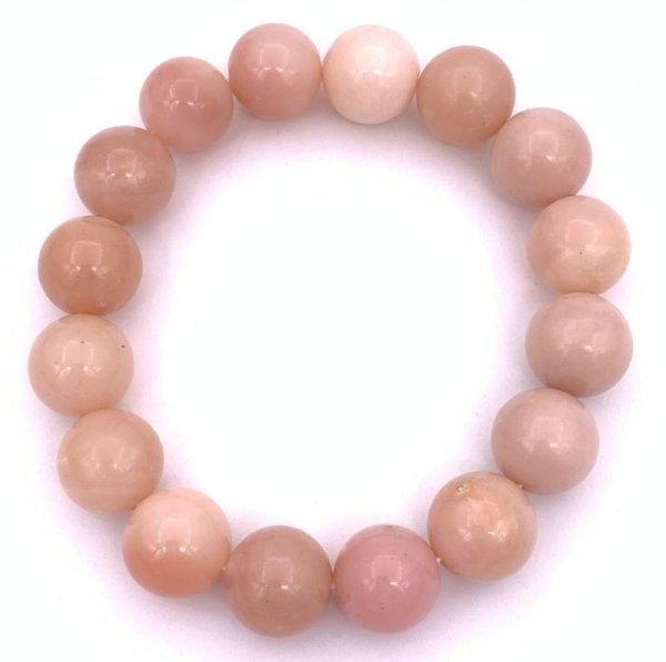 画像2: 天然石ピンクオパールAA12mm玉のブレスレット (2)