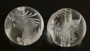 画像2: 天然石彫り水晶 麒麟（キリン） 12mm玉のブレスレット