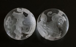 画像2: 天然石彫り水晶ヒキュウ（貔貅）12mm玉のブレスレット 