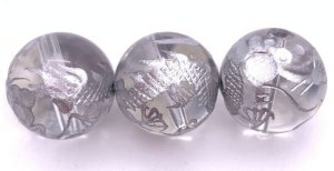 画像2: 天然石水晶銀彫り青龍12mm玉＆ブルータイガーアイ&ソーダライトのブレスレット