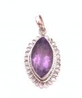 天然石アメジスト（紫水晶）silver925トップ-015