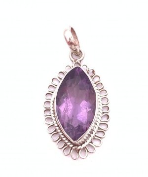 画像1: 天然石アメジスト（紫水晶）silver925トップ-015