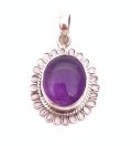 天然石アメジスト（紫水晶）silver925トップ-016