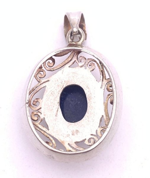 画像3: 天然石ラピスラズリsilver925トップ/HANDMADE-A1 (3)