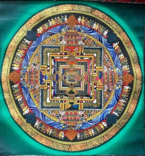 画像2: ◆カーラチャクラ・マンダラ（時輪曼荼羅）タンカ／仏画／チベット-KL29
