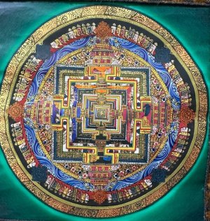 画像2: ◆カーラチャクラ・マンダラ（時輪曼荼羅）タンカ／仏画／チベット-KL26