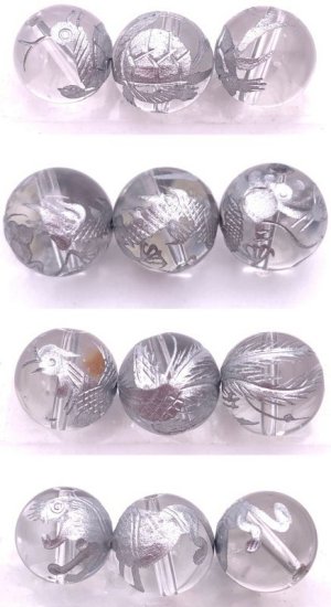 画像2: 風水四神!天然石銀彫り水晶＆レピドライト＆シトリンのブレスレット