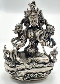 ◆グリーンターラー（緑多羅菩薩）◆仏教 チベット◆シルバーアンティーク風