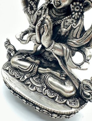 画像5: ◆六字咒観音菩薩像◆仏教 チベット◆シルバーアンティーク風