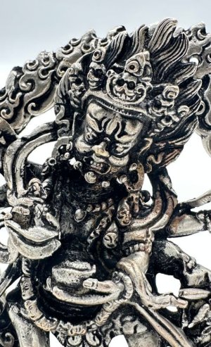 画像4: ◆マハーカーラ（大黒天/だいこくてん）像◆仏教 チベット◆シルバーアンティーク風-1