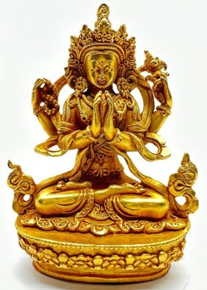 画像1: ◆六字咒観音菩薩像◆仏教 チベット