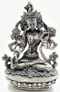 ◆ホワイトターラー（白多羅菩薩）◆仏教 チベット◆シルバーアンティーク風