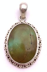 【希望者のみラッピング無料】 天然石ターコイズsilver925トップ/HANDMADE-T1（天然石 トルコ石
