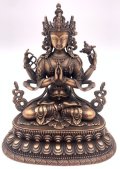◆六字咒観音菩薩像 ◆仏教　チベット-AM