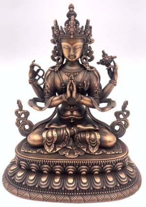 画像1: ◆六字咒観音菩薩像 ◆仏教　チベット-AM