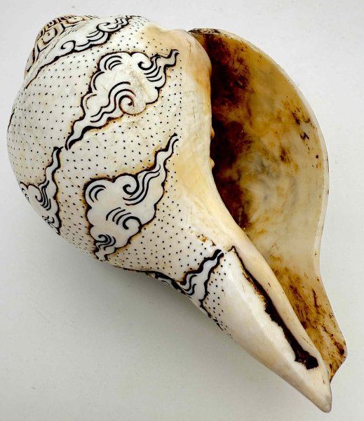 画像4: ◆チベット密教法具　法螺貝（シャンカ）パドマサンババ(グル・リンポチェ)-3 (4)