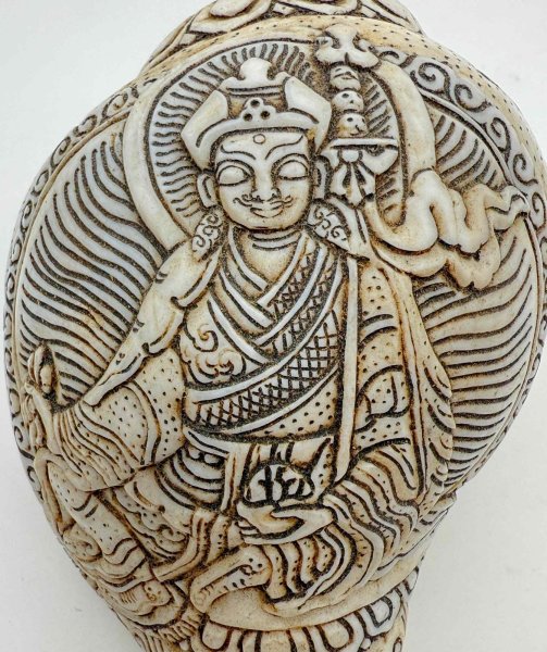 画像5: ◆チベット密教法具　法螺貝（シャンカ）パドマサンババ(グル・リンポチェ)-3 (5)