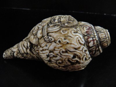 画像1: ◆チベット密教法具　法螺貝（シャンカ）ーマハーカーラ（大黒天）